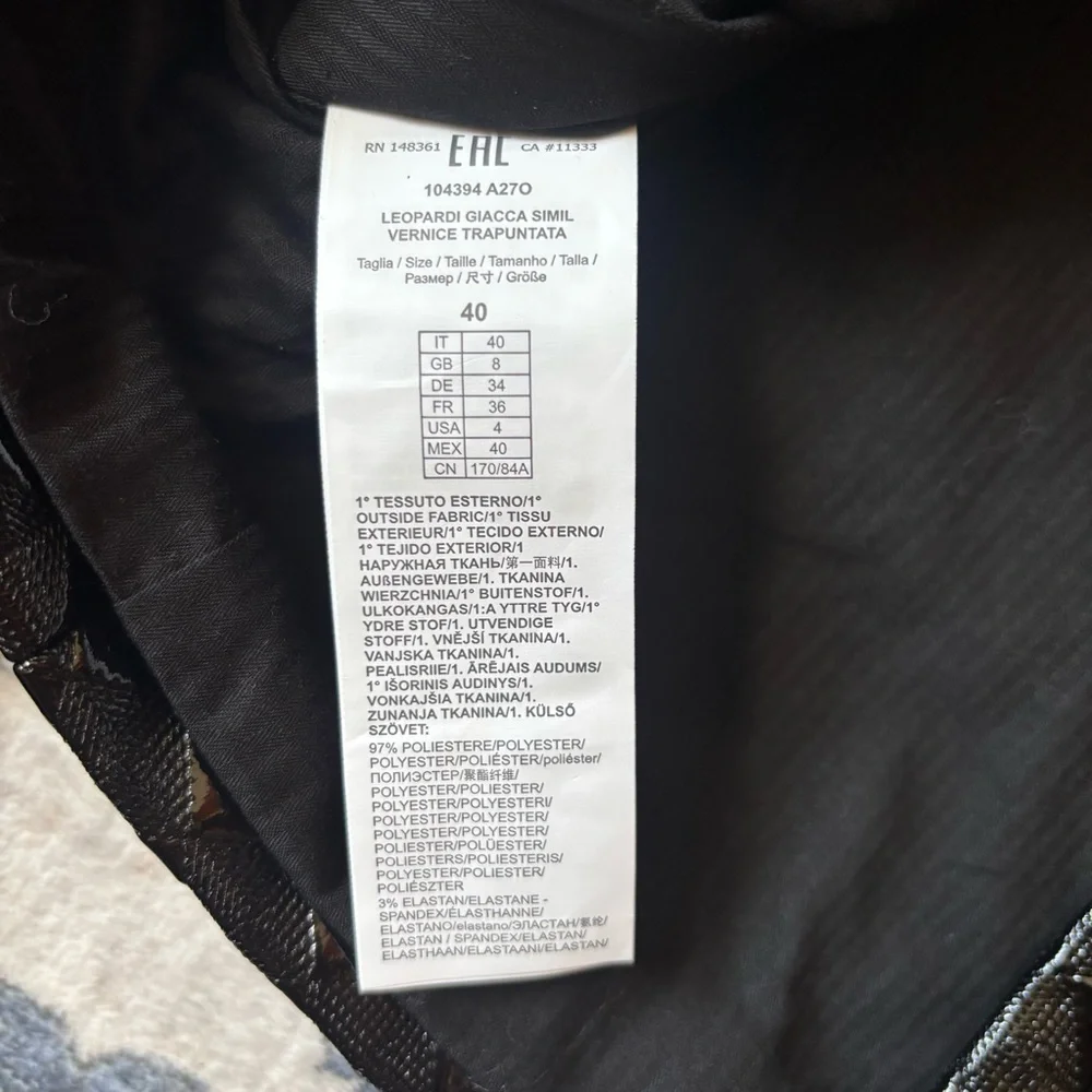 Pinko Leopardi Giacca Faux Leather Jacket Black Quilted Women’s Size US 4, IT 40